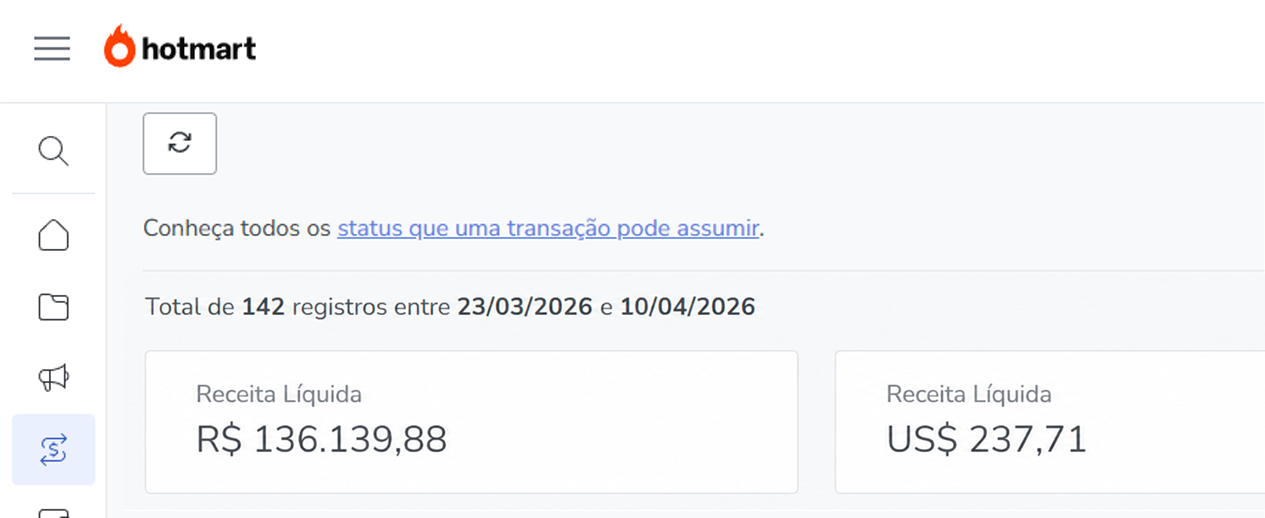 Resultado do lançamento